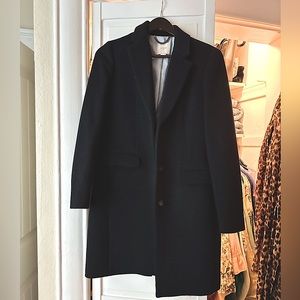 J Crew navy wool lady topcoat